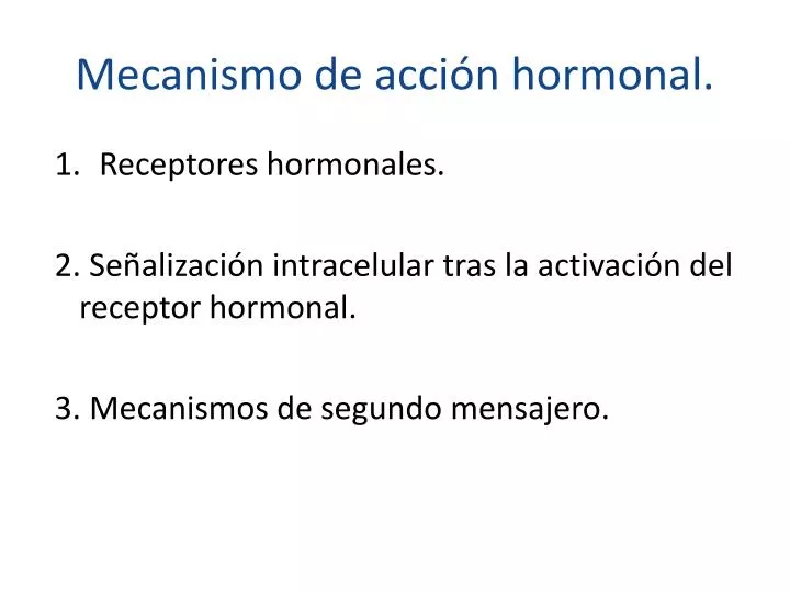 mecanismo de acci n hormonal