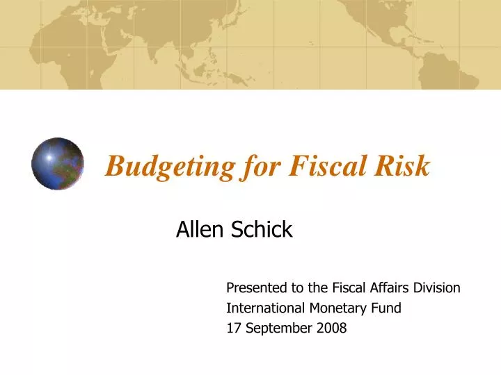 budgeting for fiscal risk