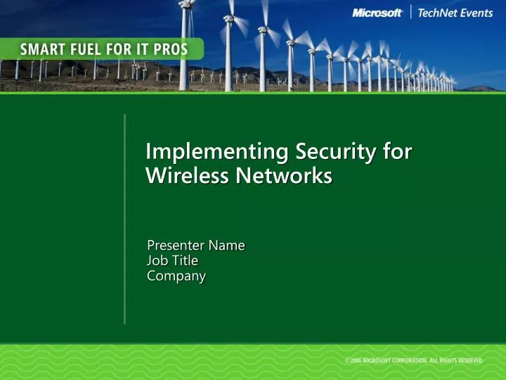 implementing security for wireless networks
