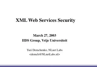 XML Web Services Security