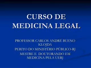 CURSO DE MEDICINA LEGAL