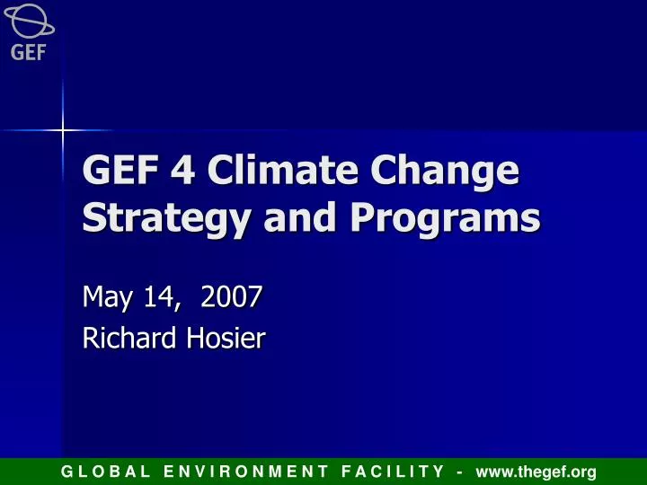 gef 4 climate change strategy and programs