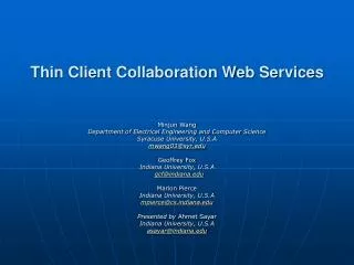 Thin Client Collaboration Web Services