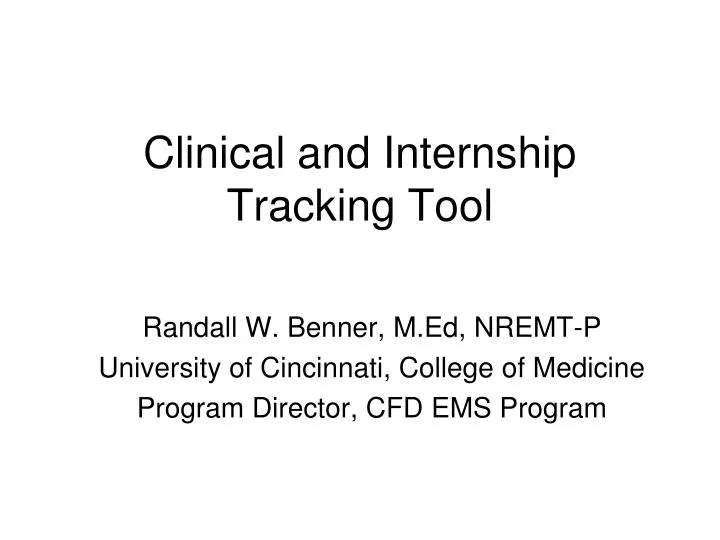 clinical and internship tracking tool