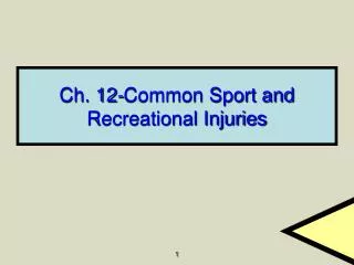 Ch. 12-Common Sport and Recreational Injuries