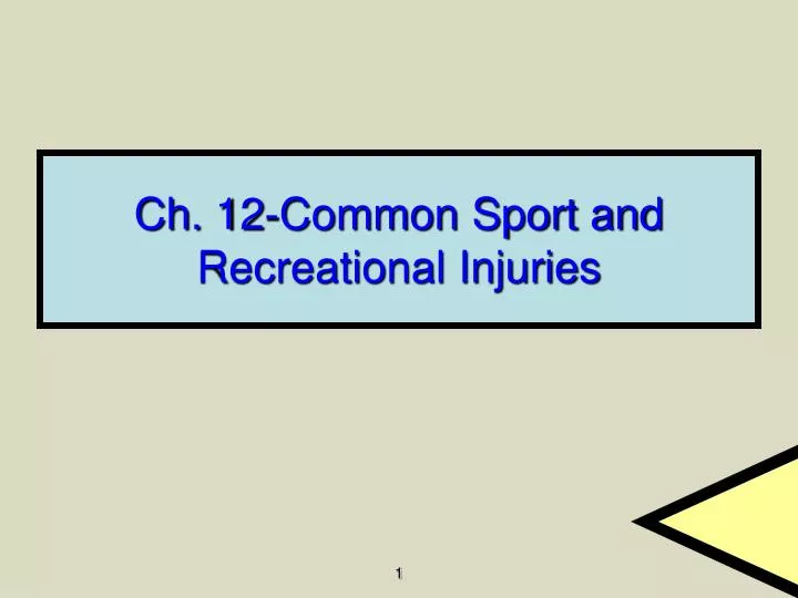 ch 12 common sport and recreational injuries
