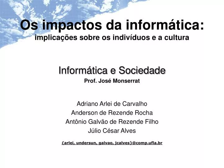 os impactos da inform tica implica es sobre os indiv duos e a cultura