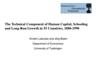 The Technical Component of Human Capital, Schooling and Long-Run Growth in 55 Countries, 1880-1990