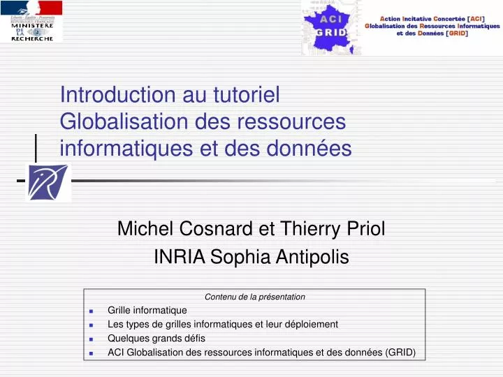 introduction au tutoriel globalisation des ressources informatiques et des donn es