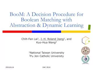 BooM: A Decision Procedure for Boolean Matching with Abstraction &amp; Dynamic Learning