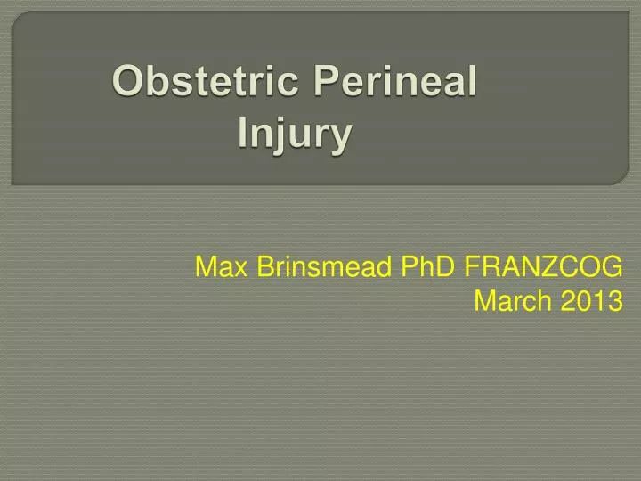 obstetric perineal injury
