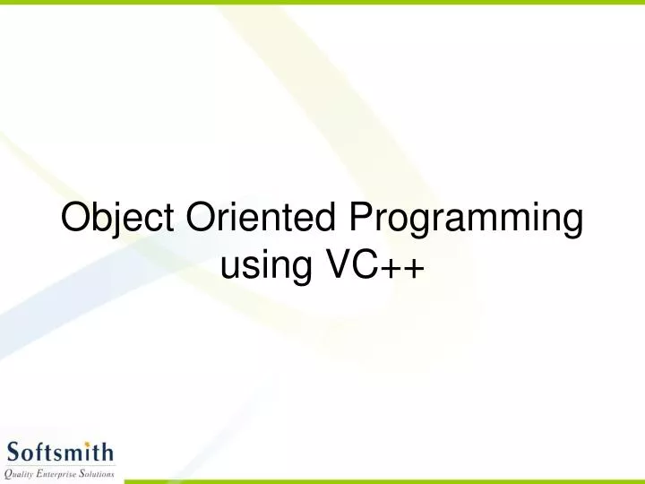 object oriented programming using vc