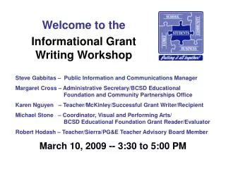 Informational Grant Writing Workshop