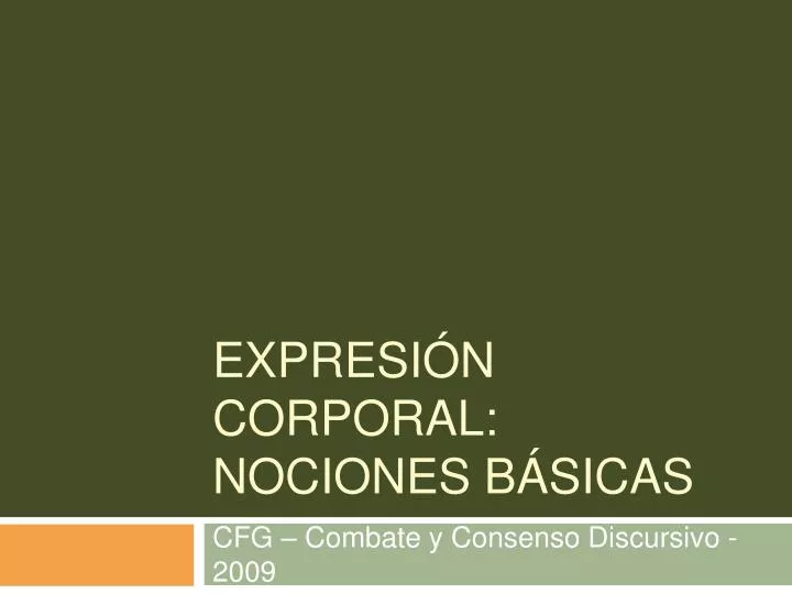 expresi n corporal nociones b sicas