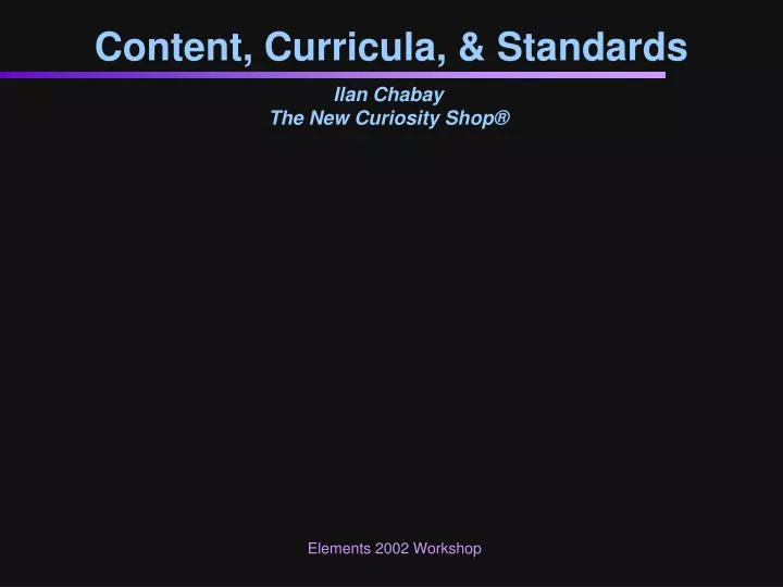 content curricula standards