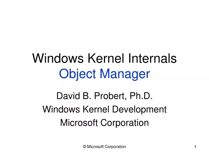 windows kernel internals object manager