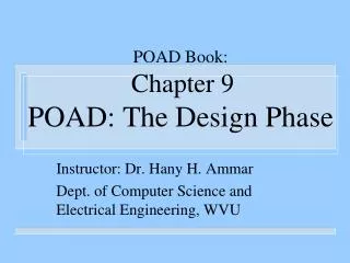 POAD Book: Chapter 9 POAD: The Design Phase