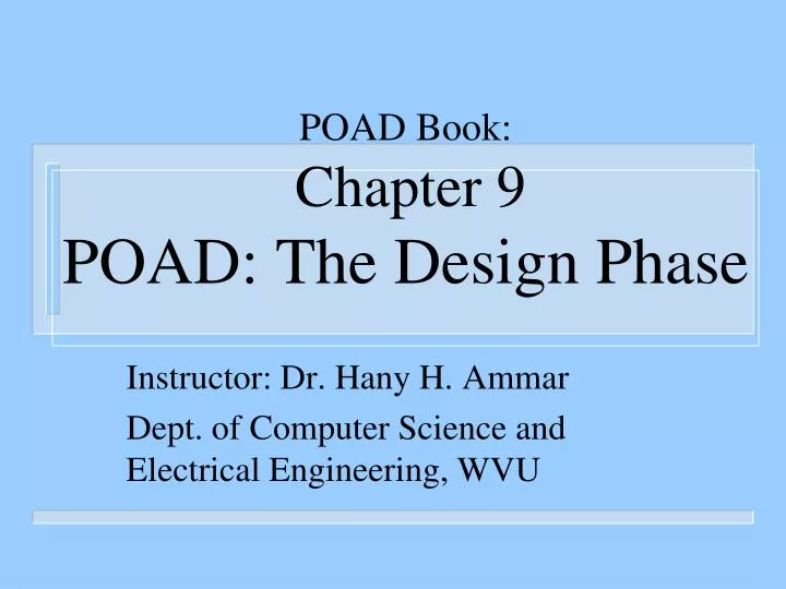 poad book chapter 9 poad the design phase
