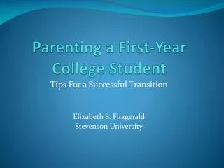 Parenting a First-Year College Student