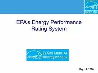 EPA’s Energy Performance Rating System