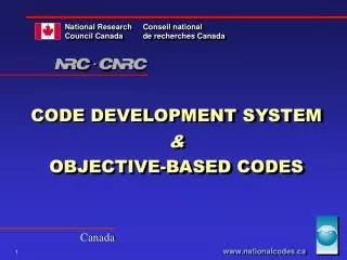 CODE DEVELOPMENT SYSTEM &amp; OBJECTIVE-BASED CODES