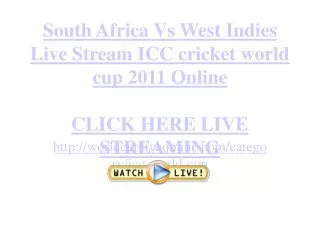 West Indies vs South Africa Live Stream ICC cricket world cu