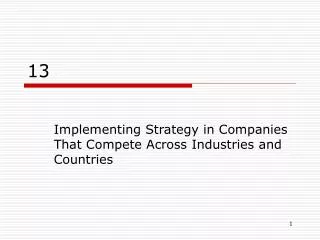 Implementing Strategy in Companies That Compete Across Industries and Countries