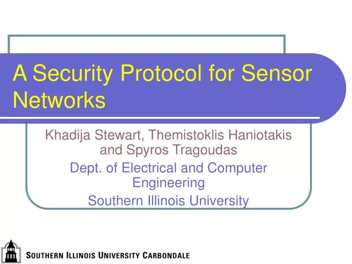 a security protocol for sensor networks