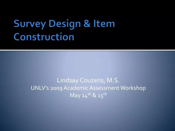survey design item construction