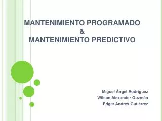mantenimiento programado mantenimiento predictivo