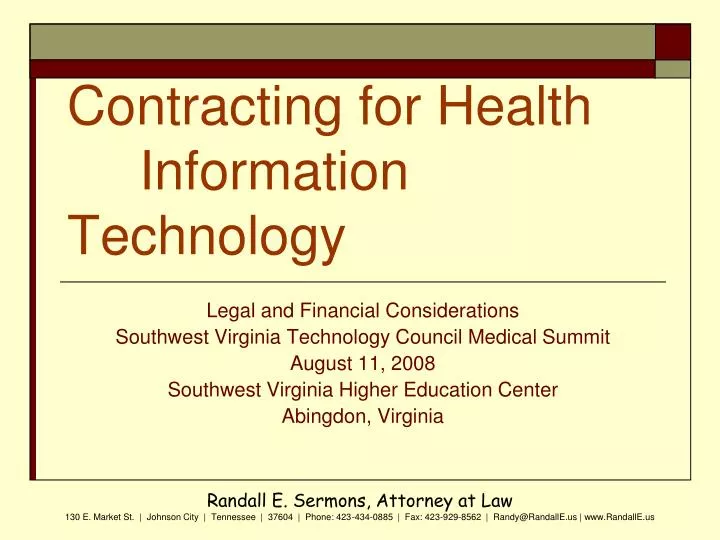 contracting for health information technology