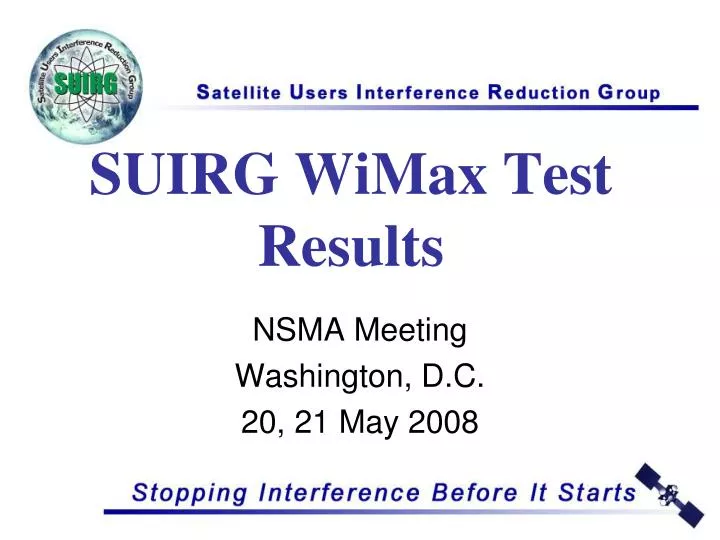 suirg wimax test results