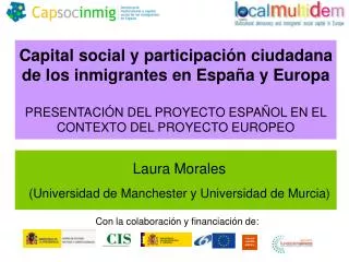 Laura Morales (Universidad de Manchester y Universidad de Murcia)