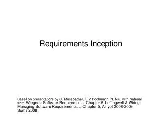 Requirements Inception