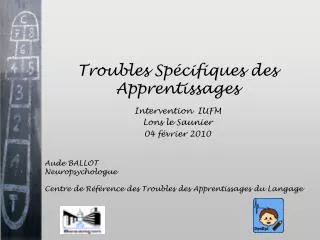 troubles sp cifiques des apprentissages