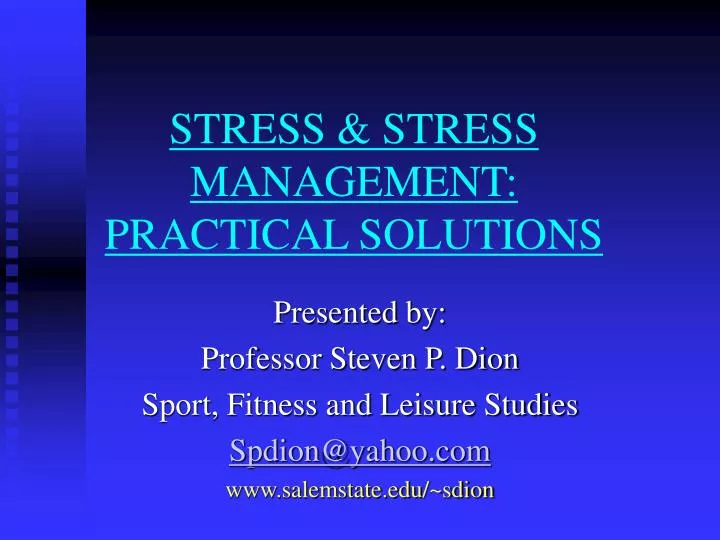stress stress management practical solutions