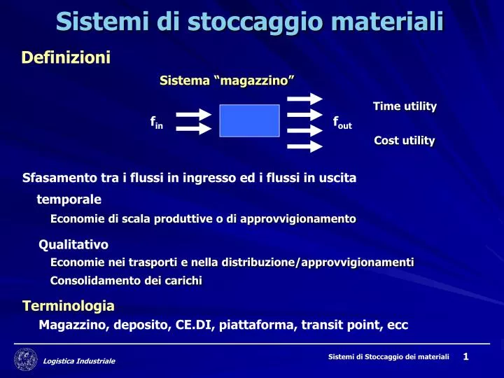 sistemi di stoccaggio materiali