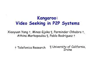Kangaroo: Video Seeking in P2P Systems