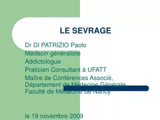 le sevrage
