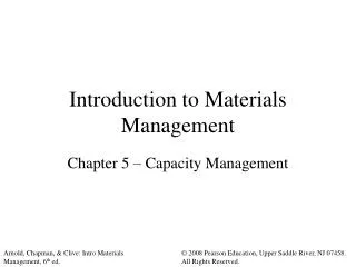 Introduction to Materials Management