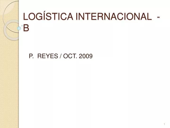 log stica internacional b