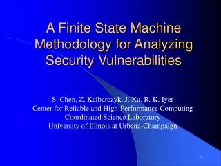 A Finite State Machine Methodology for Analyzing Security Vulnerabilities