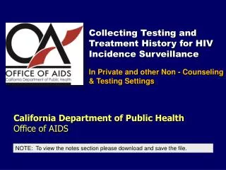 California Department of Public Health Office of AIDS