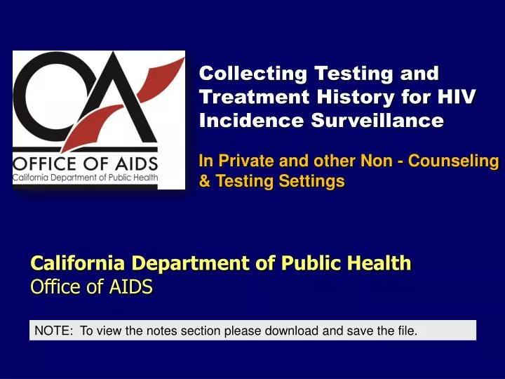 california department of public health office of aids