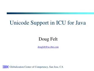 Unicode Support in ICU for Java