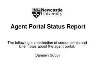 Agent Portal Status Report