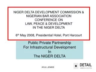 public private partnership for infrastructural development in the niger delta