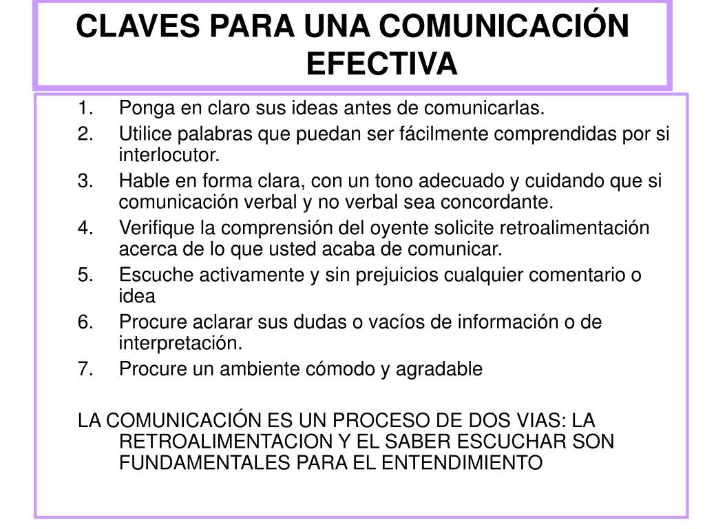 PPT - CLAVES PARA UNA COMUNICACIÓN EFECTIVA PowerPoint Presentation ...