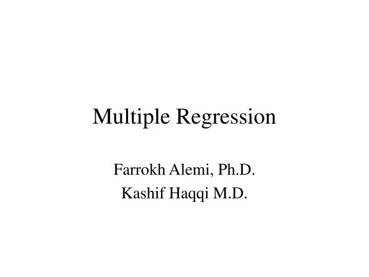 multiple regression