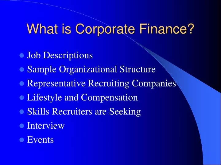 what is corporate finance